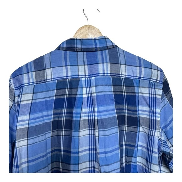 Lauren Ralph Lauren Women's Blue Plaid Button Down Shirt Roll Tab Sleeve Size L - Picture 3 of 7